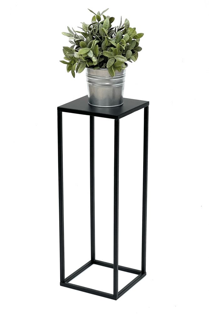 DanDiBo Flower Stool Metal Black Square 50 cm Flower Stand Side Table 96315 S Flower Column Modern Plant Stand Plant Stool