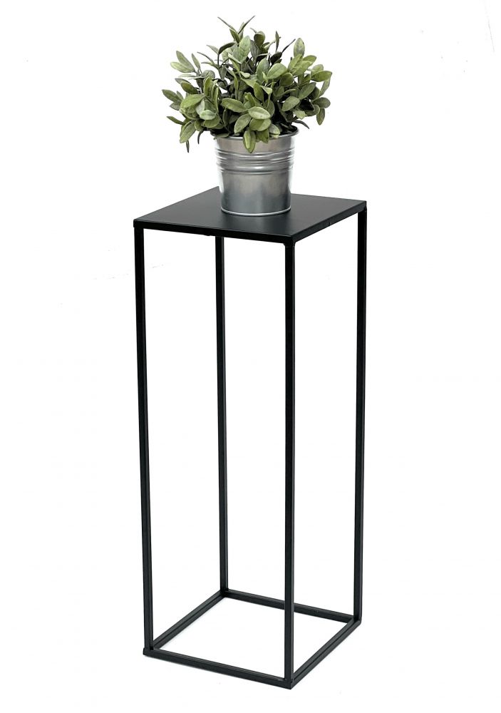 DanDiBo Blumenhocker Metall Schwarz Eckig 60 cm Blumenständer Beistelltisch 96315 M Blumensäule Modern Pflanzenständer Pflanzenhocker