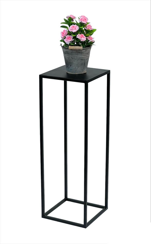 DanDiBo Flower Stool Metal Black Square 70 cm Flower Stand Side Table 96350 Flower Column Modern Plant Stand Plant Stool