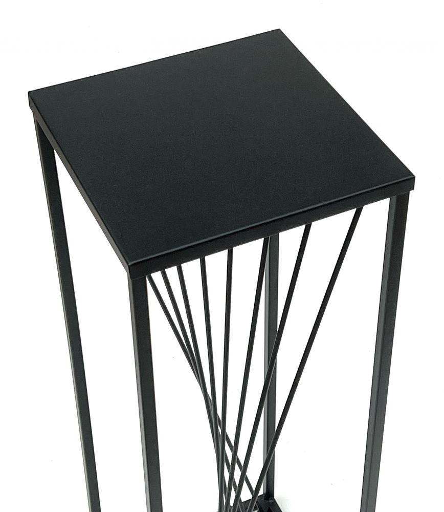 DanDiBo Blumenhocker Metall Schwarz Eckig 70 cm Blumenständer Beistelltisch 96457 Blumensäule Design Modern Pflanzenständer Pflanzenhocker