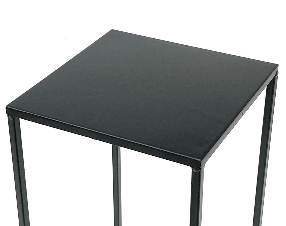 DanDiBo Flower Stool Metal Black Square Flower Stand Side Table 96315 Set of 3 Flower Column Modern Plant Stand Plant Stool