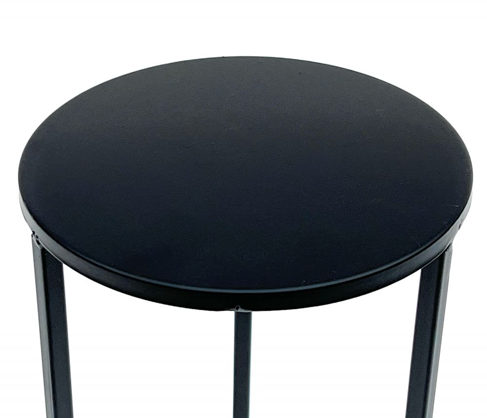 DanDiBo Flower Stool Metal Black Round 50 cm Flower Stand Side Table 96316 S Flower Column Modern Plant Stand Plant Stool