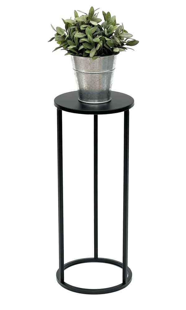 DanDiBo Flower Stool Metal Black Round 50 cm Flower Stand Side Table 96316 S Flower Column Modern Plant Stand Plant Stool