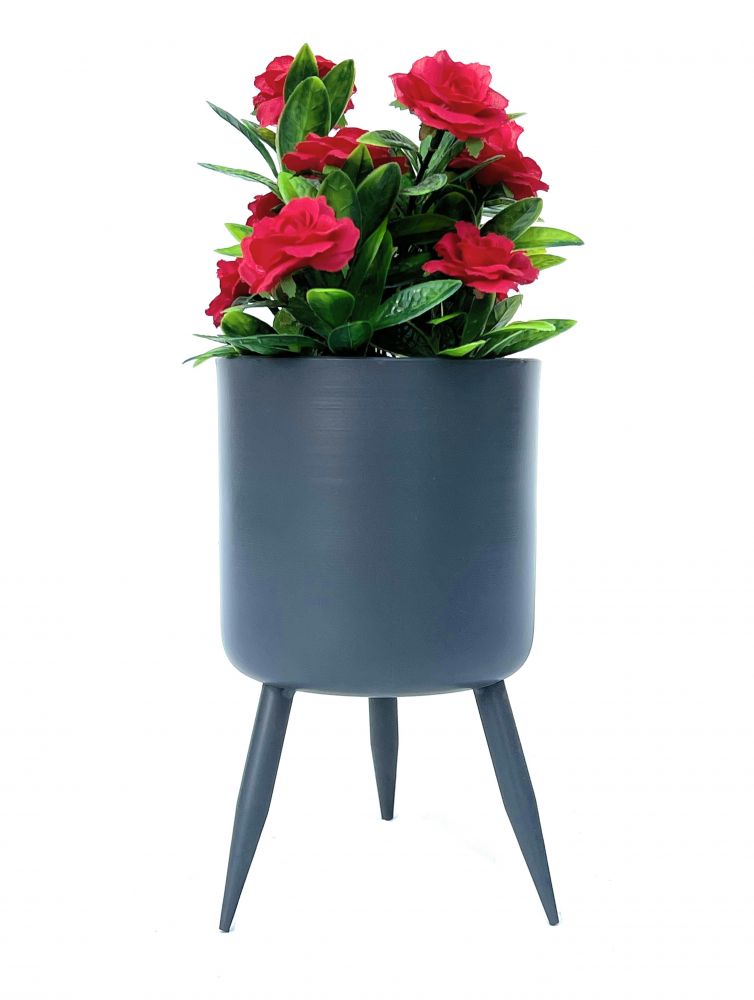 DanDiBo Flower pot with feet Plant pot Flower pot with legs Metal grey 23 cm 96260 M Modern plant stand