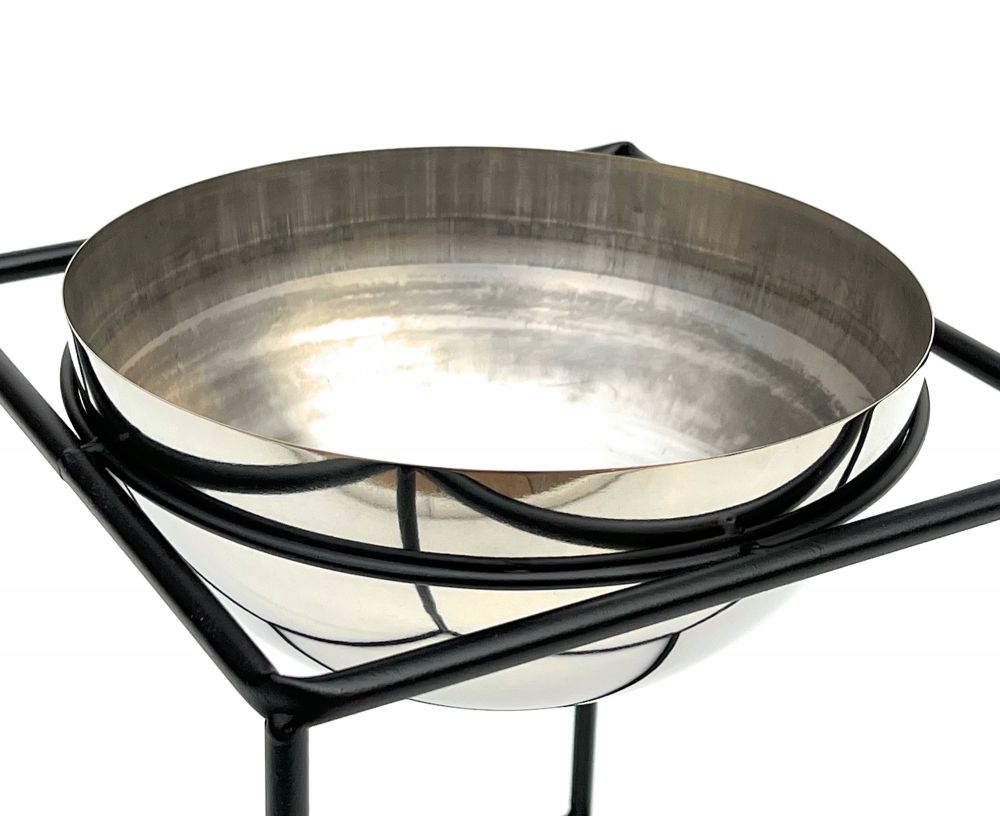 DanDiBo Blumenhocker Metall mit Topf Schwarz Silber 20 cm Blumenständer 96256 S Blumensäule Modern Pflanzenständer Pflanzenhocker