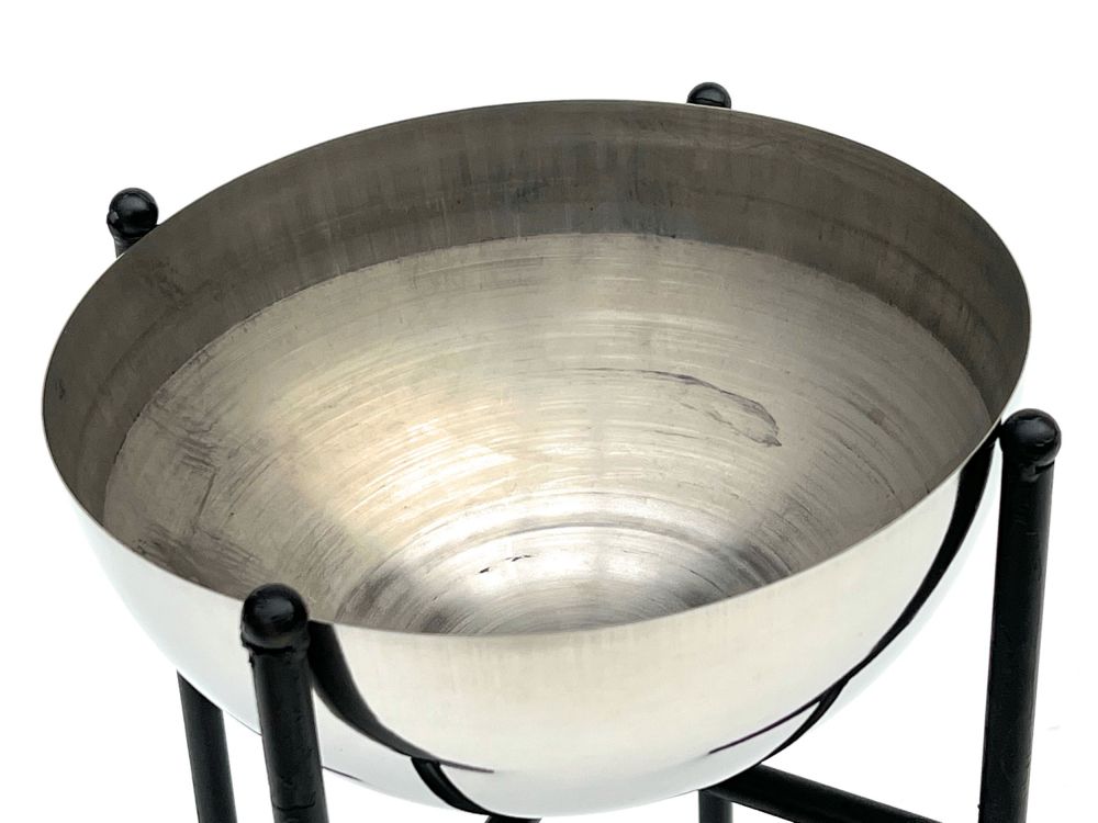 DanDiBo Flower Stool Metal with Pot Black Silver 25 cm Flower Stand 96257 S Flower Column Modern Plant Stand Plant Stool