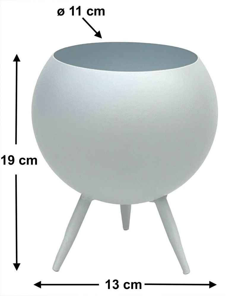 DanDiBo Blumenhocker Metall mit Topf Weiß 19 cm Blumenständer 96259 S Blumensäule Modern Pflanzenständer Pflanzenhocker