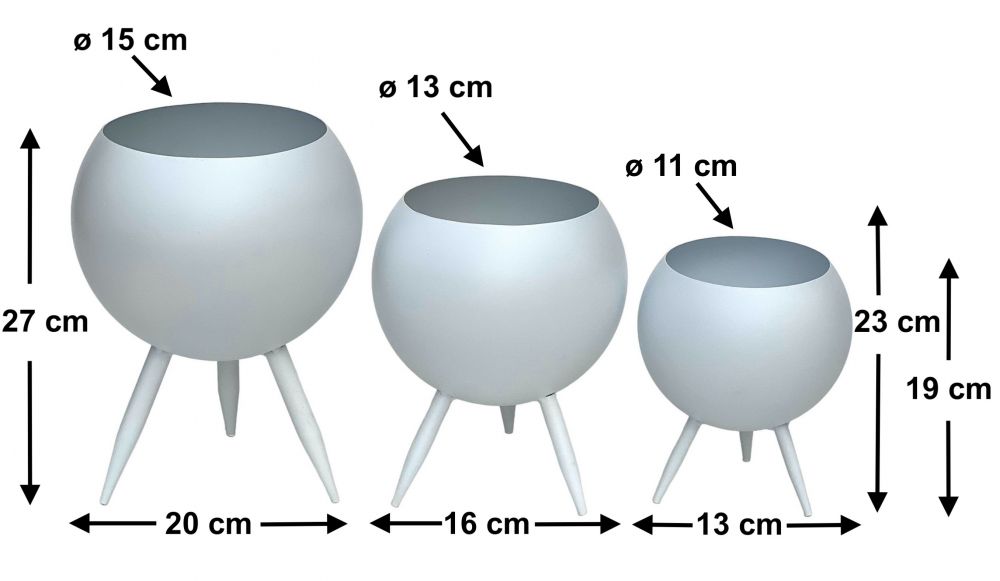 DanDiBo Flower Stool Metal with Pot White Flower Stand 96259 Set of 3 Flower Column Modern Plant Stand Plant Stool
