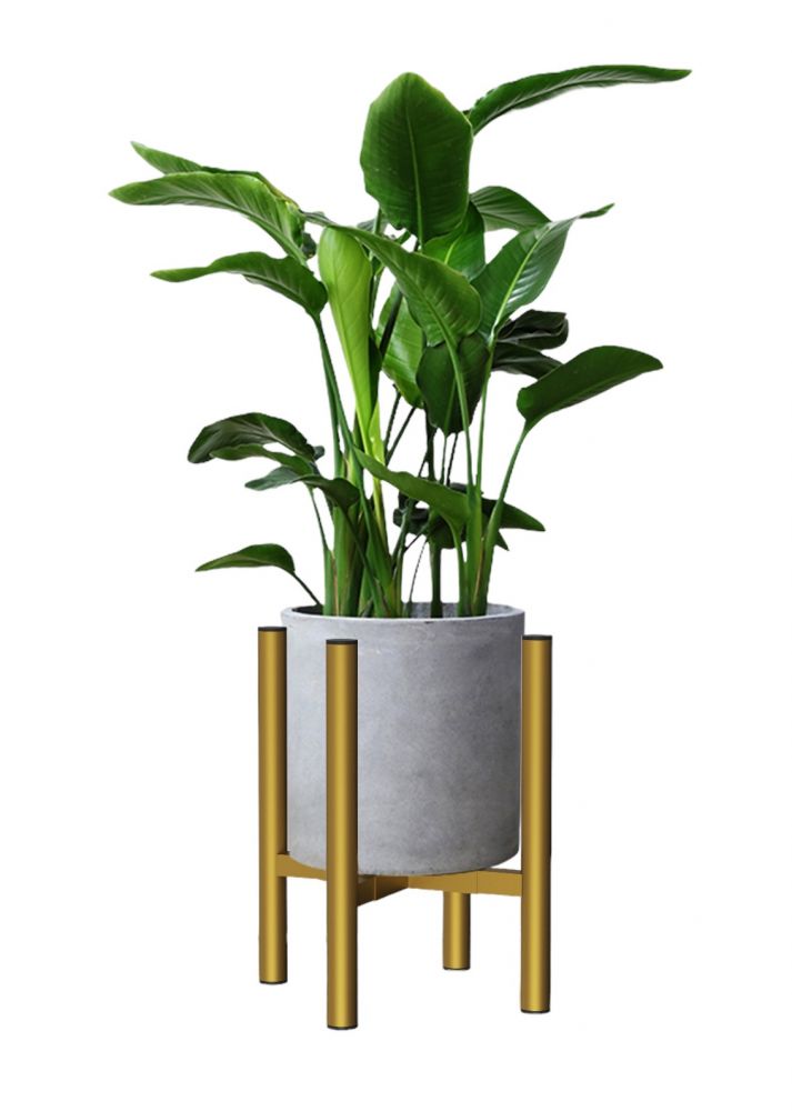 DanDiBo Adjustable Plant Stand Gold Metal 30 cm Flower Stand 96474 Flower Stool Adjustable Modern Plant Stool Flower Column