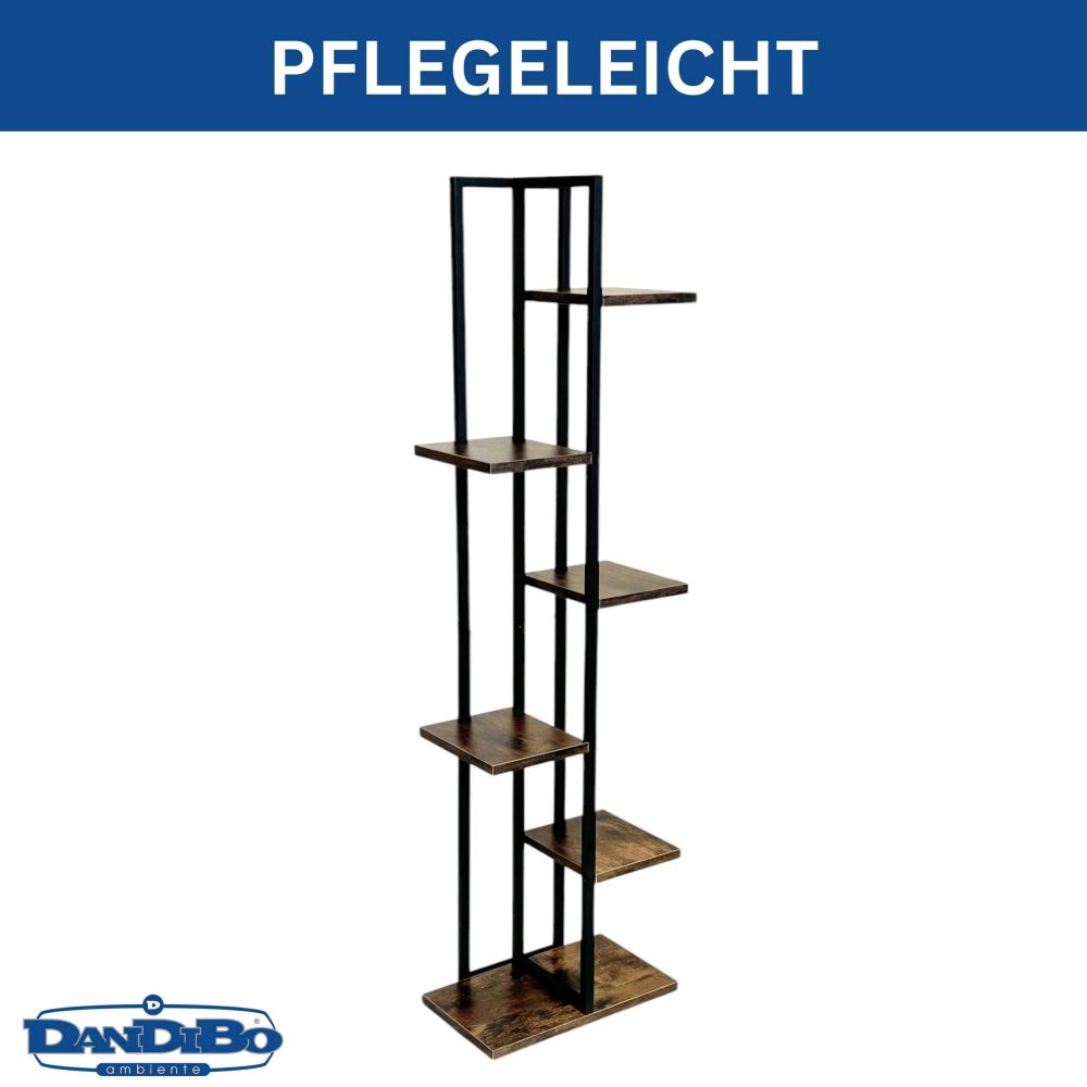 DanDiBo Flower Shelf Indoor Metal Black 6 Tiers Wood 96581 Flower Staircase Plant Stand Modern Plant Stand Design