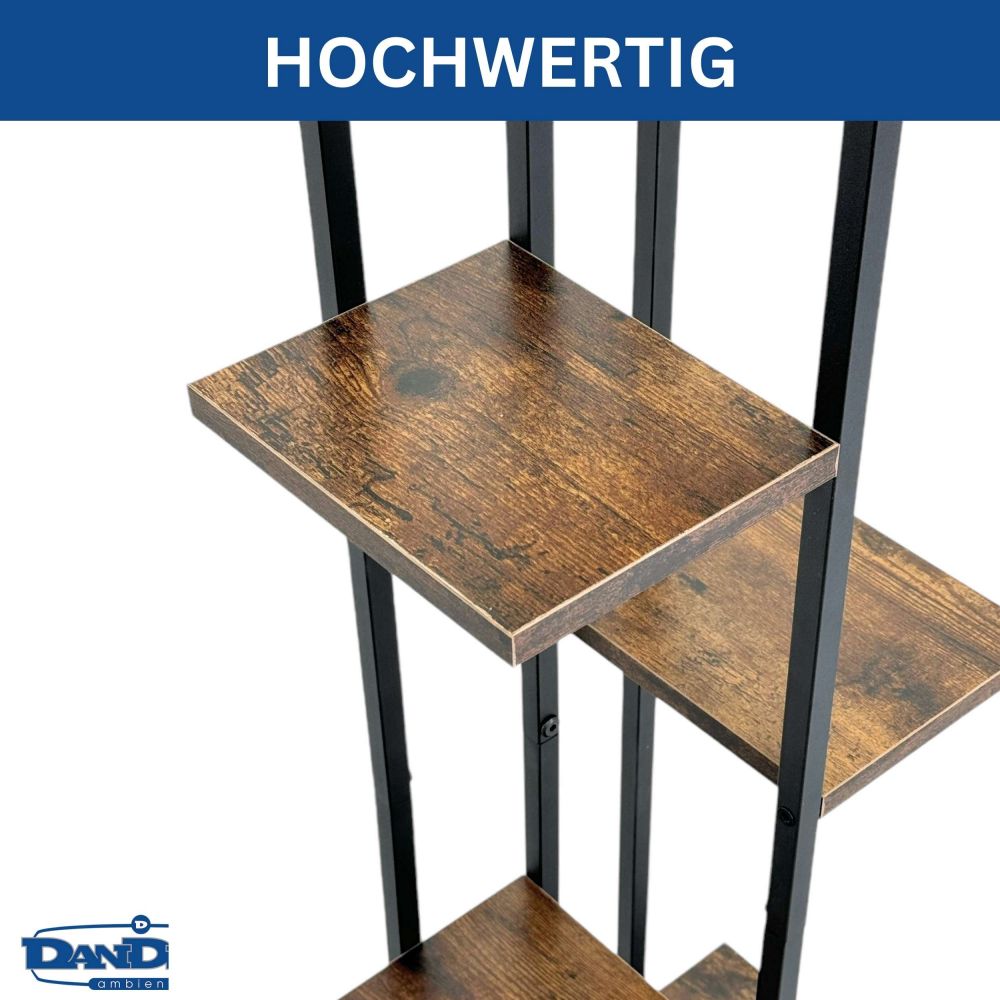 DanDiBo Flower Shelf Indoor Metal Black 6 Tiers Wood 96581 Flower Staircase Plant Stand Modern Plant Stand Design