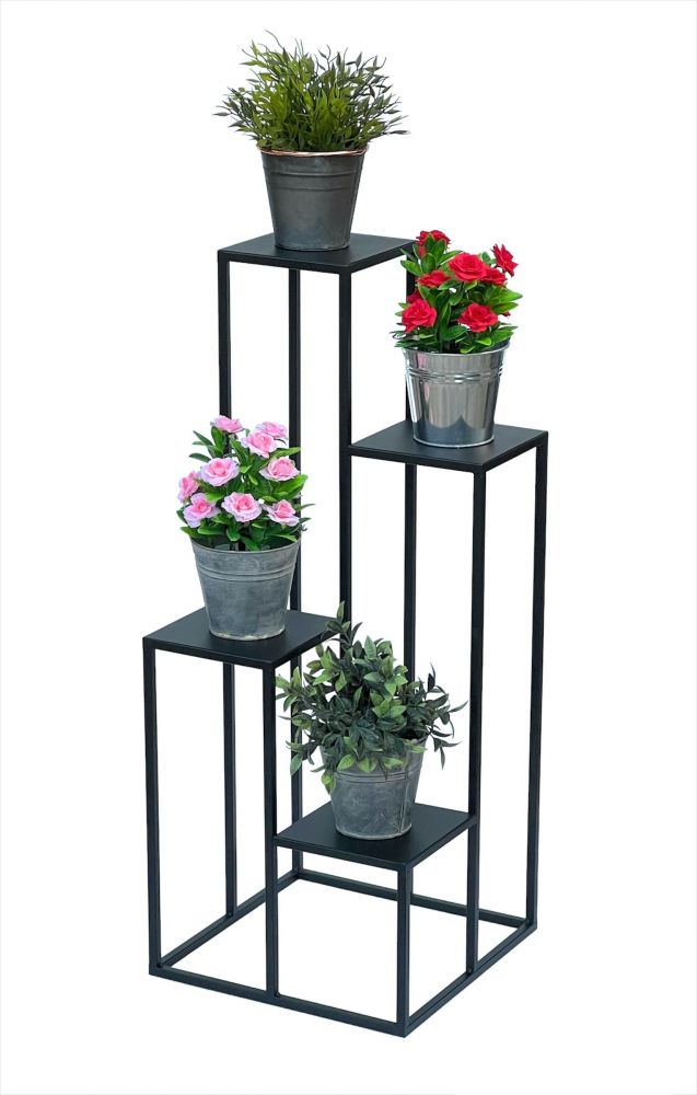 DanDiBo Flower Staircase Metal Black 90 cm Plant Staircase Flower Stand 96354 Flower Column Modern Plant Stand Flower Stool