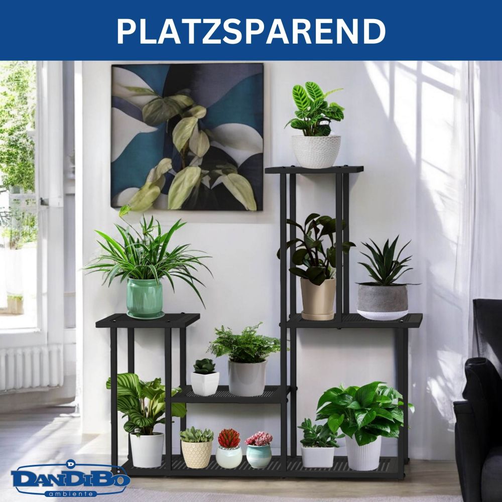 DanDiBo Plant Stand Indoor Metal Black 4 Levels 96579 Modern Plant Stand Design Plant Shelf
