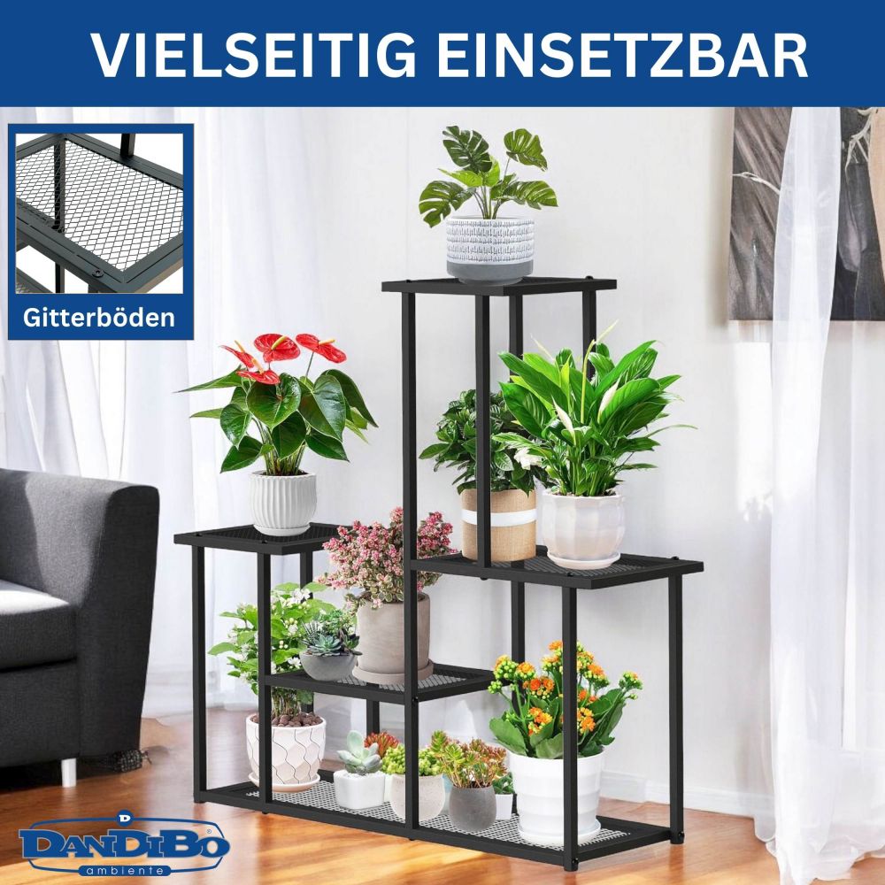 DanDiBo Plant Stand Indoor Metal Black 4 Levels 96579 Modern Plant Stand Design Plant Shelf