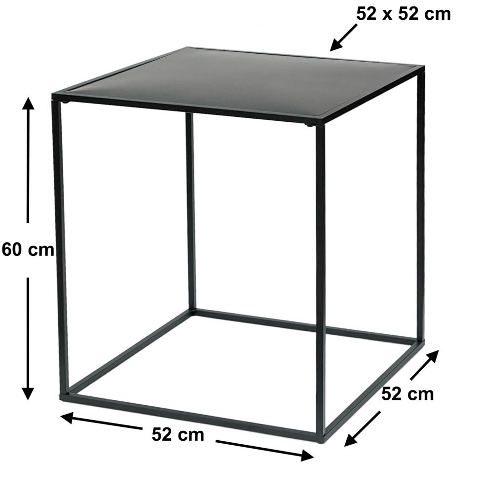 DanDiBo Coffee Table Black Metal L Side Table Living Room 96252 Table Side Table 52 cm Sofa Table Kitchen Table Modern