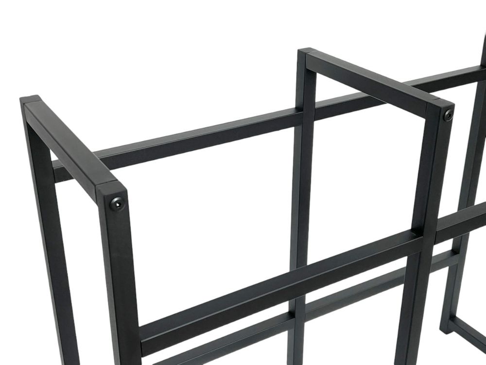 DanDiBo Getränkekistenregal 4 Kisten Schwarz Metall Stehend 96476 Getränkekistenhalter 91 cm Getränkekistenständer Flaschenkistenregal