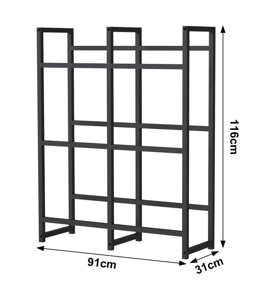 DanDiBo Getränkekistenregal 6 Kisten Schwarz Metall Stehend 96477 Getränkekistenhalter 91 cm Getränkekistenständer Flaschenkistenregal