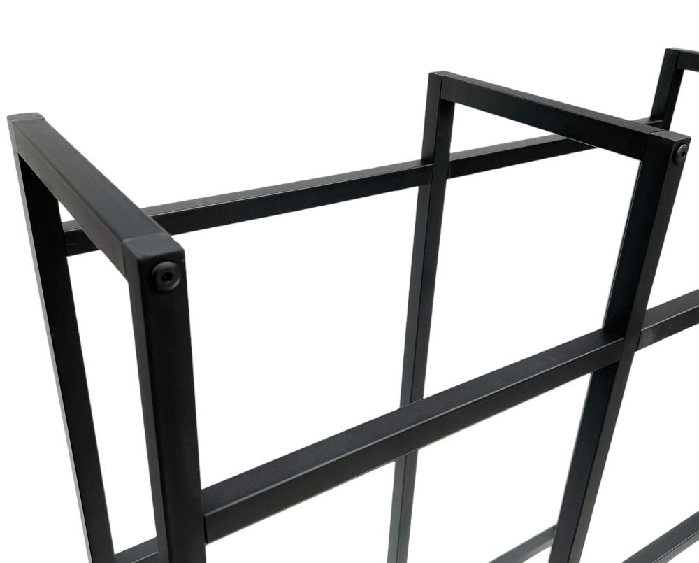 DanDiBo Getränkekistenregal 6 Kisten Schwarz Metall Stehend 96477 Getränkekistenhalter 91 cm Getränkekistenständer Flaschenkistenregal