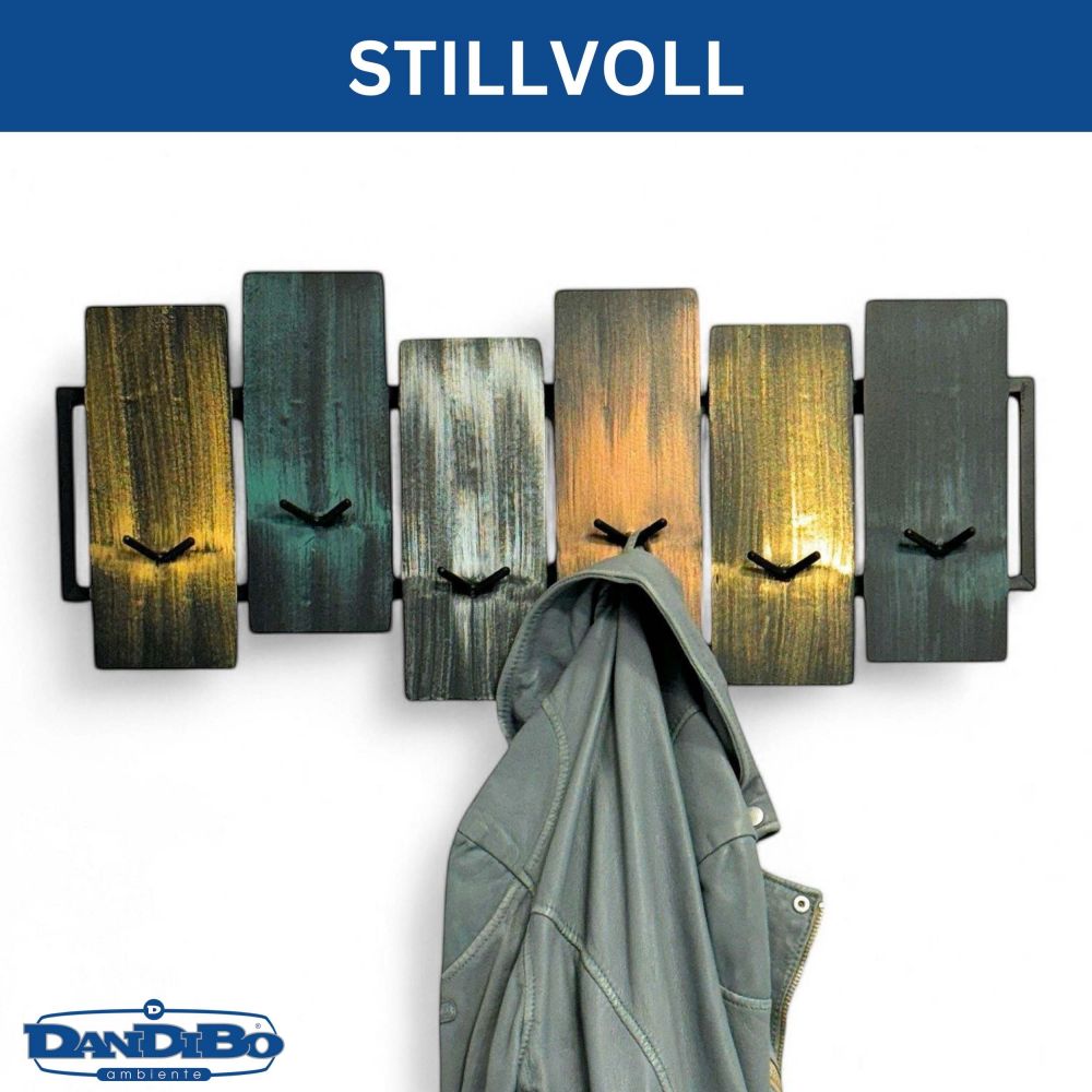 DanDiBo Wall-Mounted Coat Rack Black Metal 96629 Wall Coat Rack with 12 Hooks Modern Hook Bar Coat Hooks Coat Rail