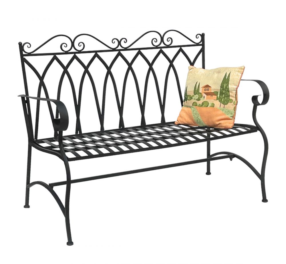 DanDiBo garden bench metal 2 seater weatherproof bench garden bench antique 18940 dark brown metal bench 120 cm iron bench