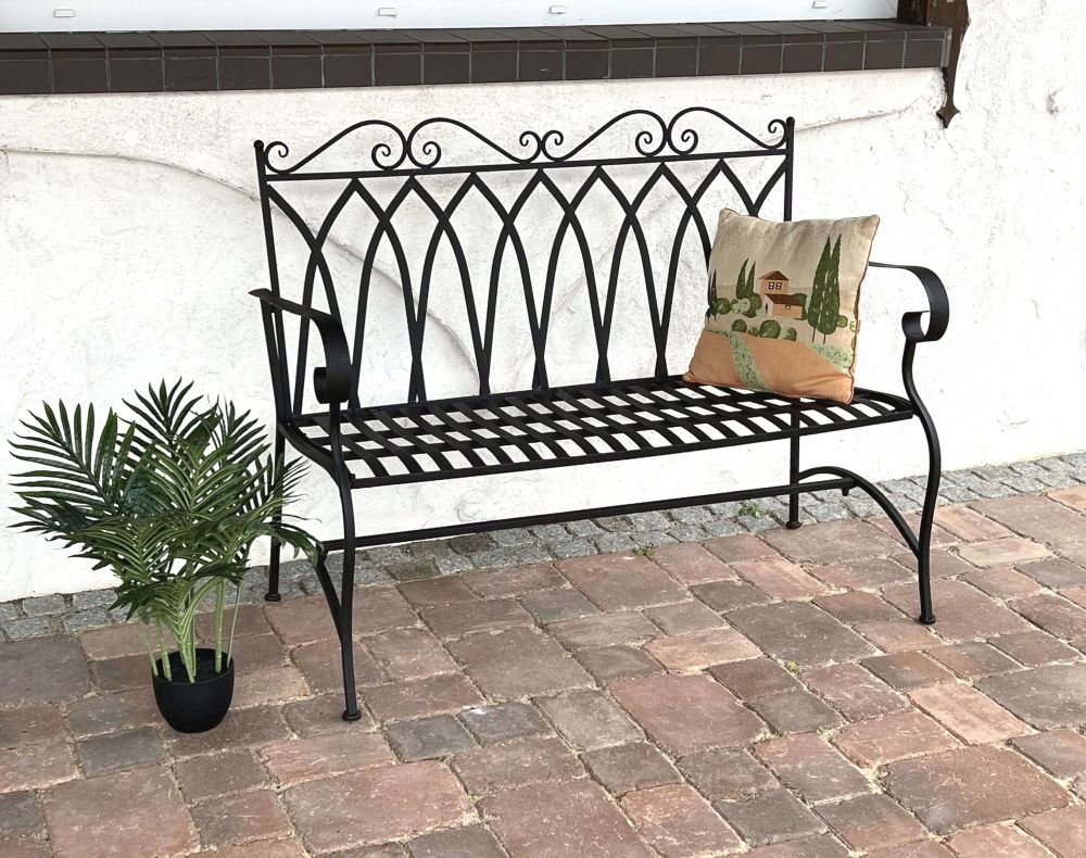 DanDiBo garden bench metal 2 seater weatherproof bench garden bench antique 18940 dark brown metal bench 120 cm iron bench