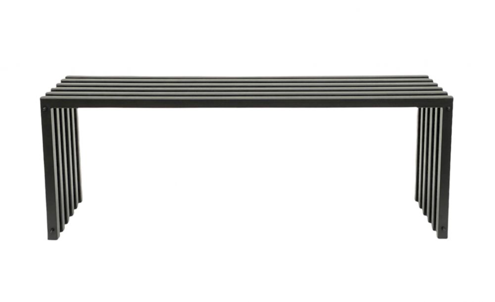 DanDiBo Garden Bench Metal Solid Weatherproof Black 120 cm Ela Bench Modern 96205 Park Bench Iron Slatted Bench