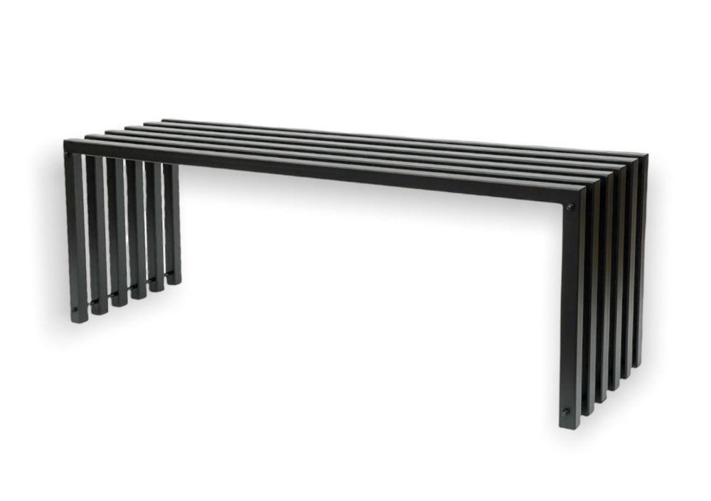 DanDiBo Garden Bench Metal Solid Weatherproof Black 120 cm Ela Bench Modern 96205 Park Bench Iron Slatted Bench