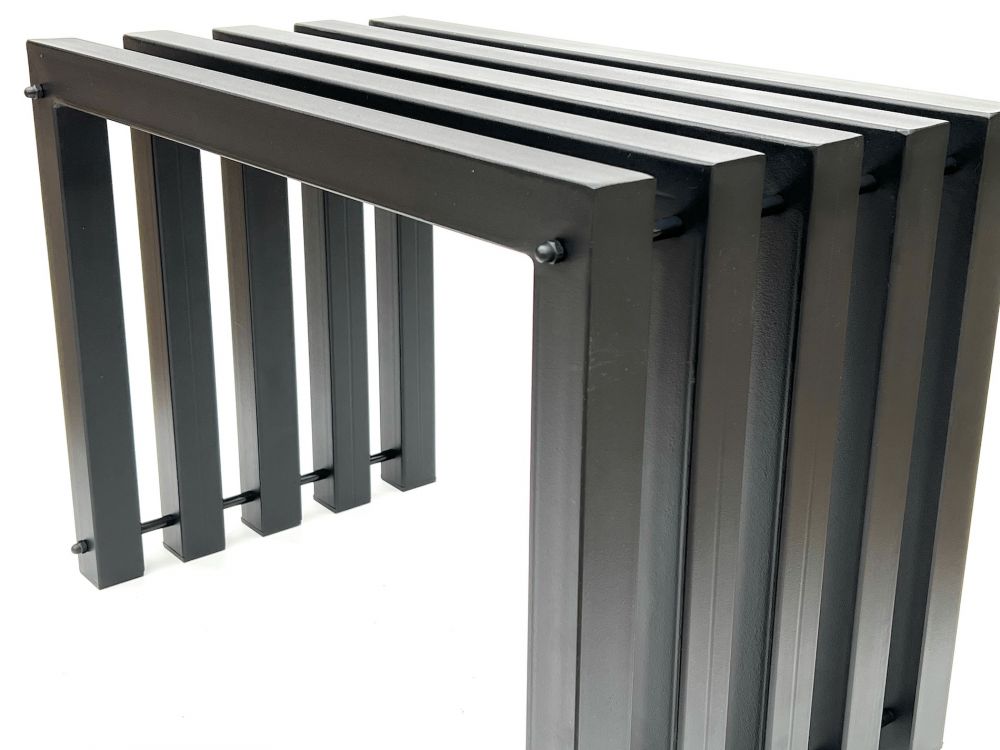 DanDiBo Stool Metal Black Bench Solid Weatherproof 60 cm Stool 96446 Modern Bench Slatted stool