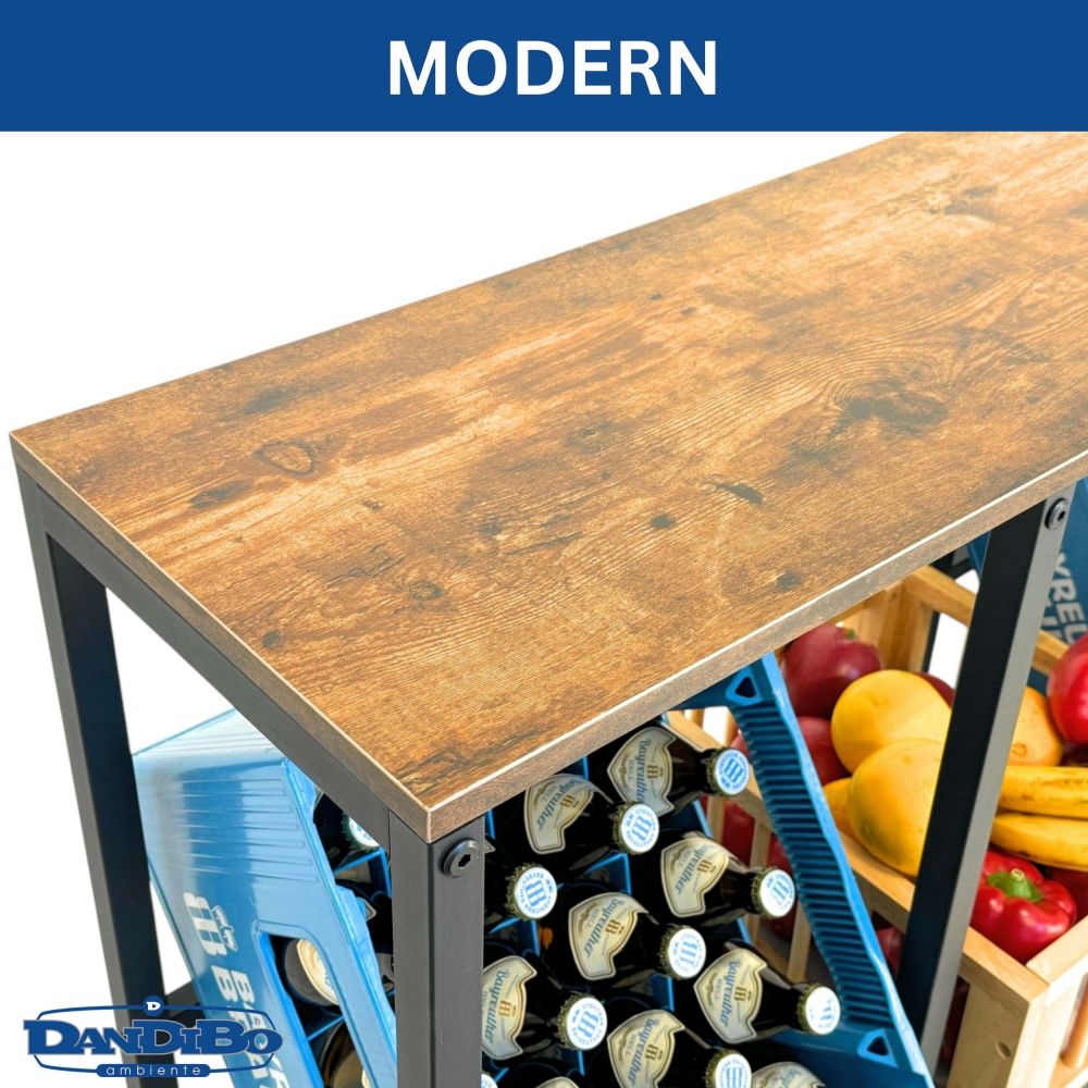 DanDiBo Getränkekistenregal 4 Kisten mit Ablage Holz Metall 96564 Getränkeregal Kistenregal Getränkekistenhalter