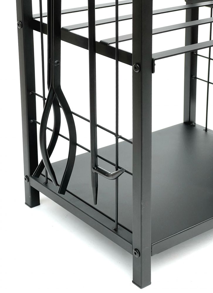 DanDiBo firewood rack indoor metal black 72 cm firewood stand with fireplace set 96431 firewood trolley firewood holder