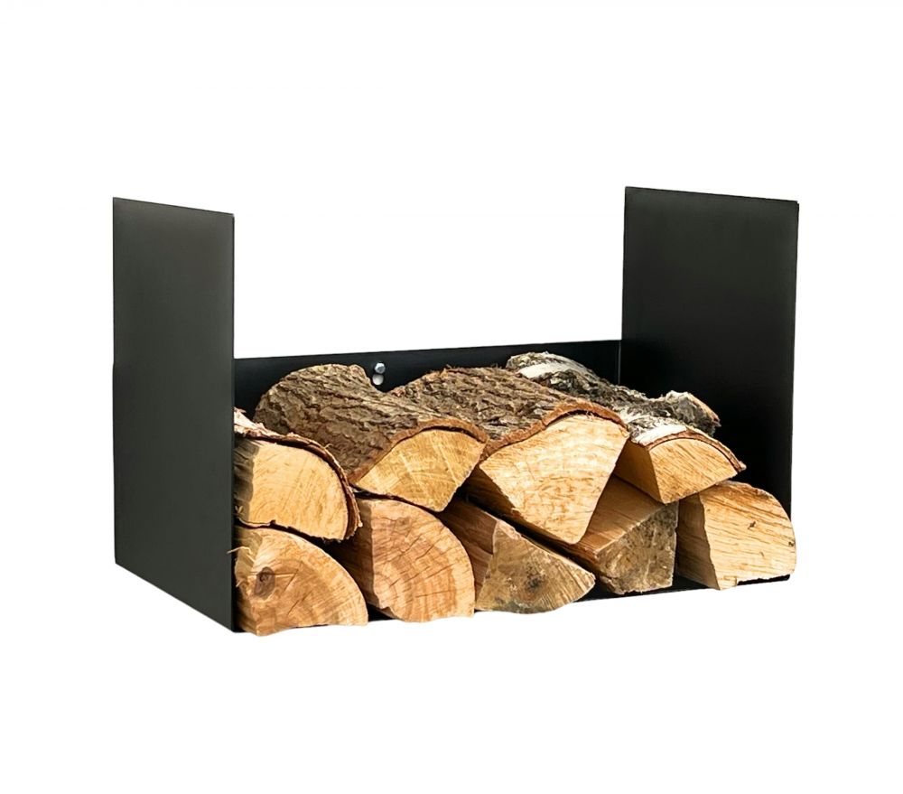 DanDiBo Firewood Rack Indoor Metal Black Firewood Rack with Back Wall Hanging 96432 Wood Basket Firewood Holder
