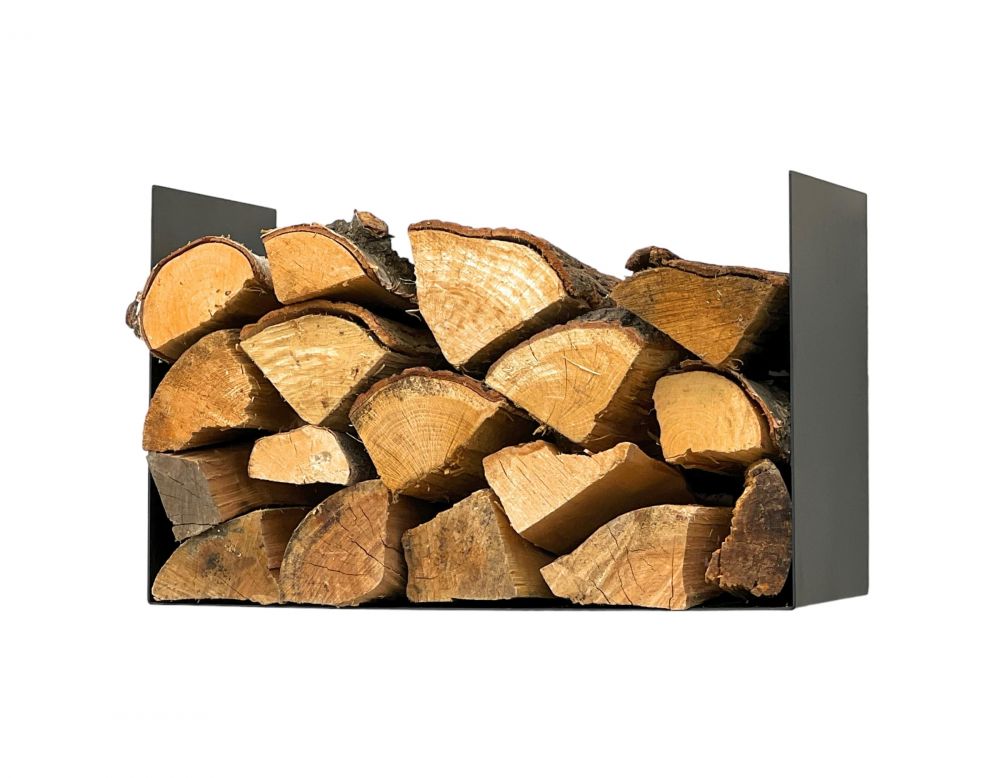 DanDiBo Firewood Rack Indoor Metal Black Firewood Rack with Back Wall Hanging 96432 Wood Basket Firewood Holder