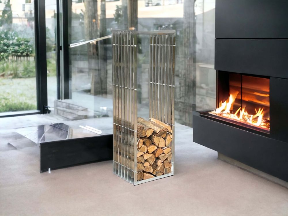 DanDiBo firewood rack indoor metal stainless steel firewood rack 96429 150 cm wood basket firewood holder wood rack
