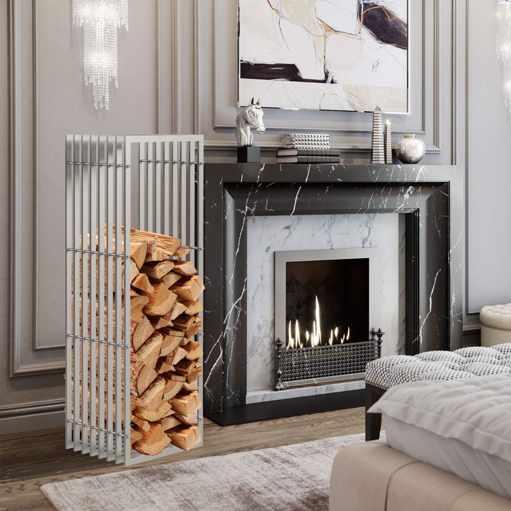 DanDiBo firewood rack indoor metal stainless steel firewood rack 96429 150 cm wood basket firewood holder wood rack