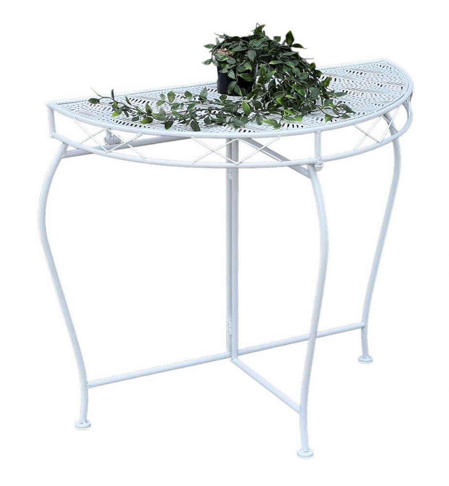 DanDiBo console table wall table white 96313 side table metal 75 cm garden table half table table half round half round table wall console console wall