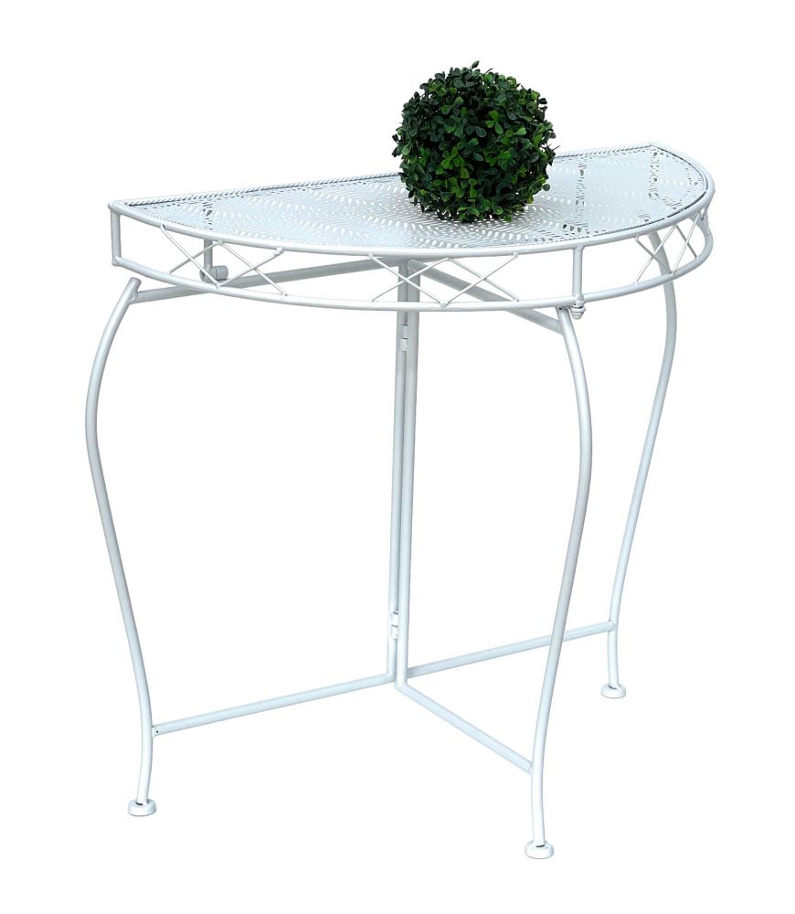 DanDiBo console table wall table white 96313 side table metal 75 cm garden table half table table half round half round table wall console console wall