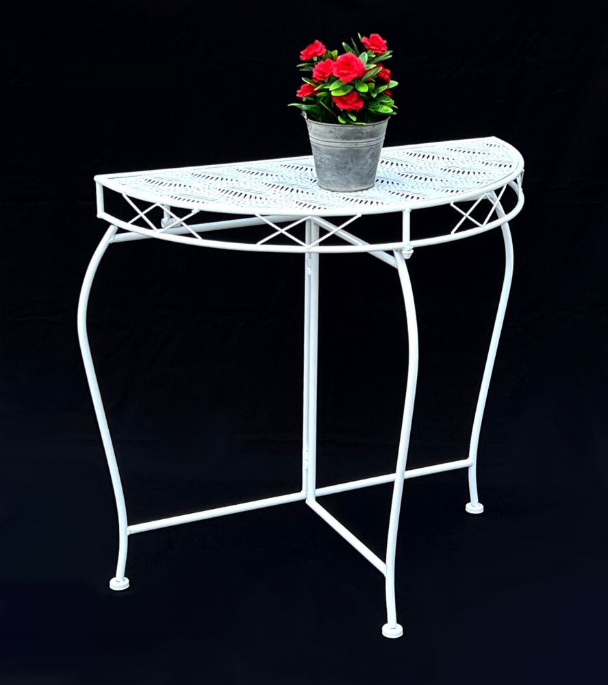 DanDiBo console table wall table white 96313 side table metal 75 cm garden table half table table half round half round table wall console console wall
