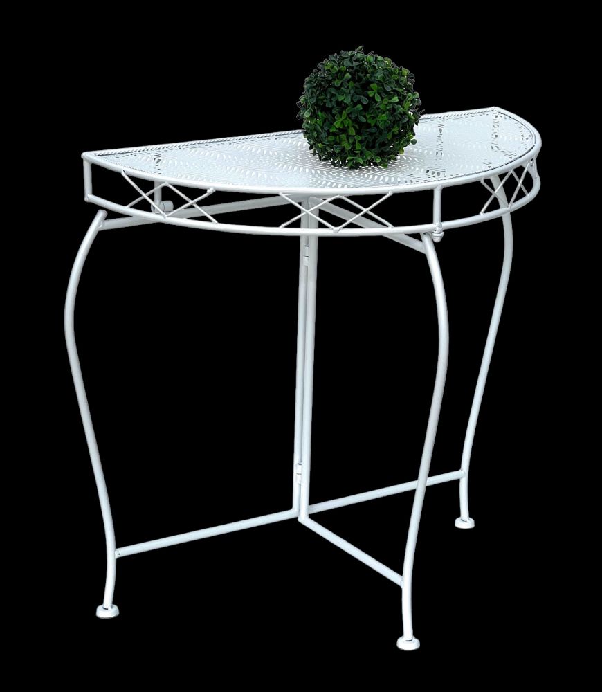 DanDiBo console table wall table white 96313 side table metal 75 cm garden table half table table half round half round table wall console console wall