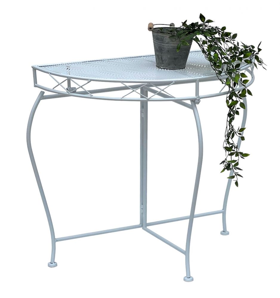 DanDiBo console table wall table white 96313 side table metal 75 cm garden table half table table half round half round table wall console console wall
