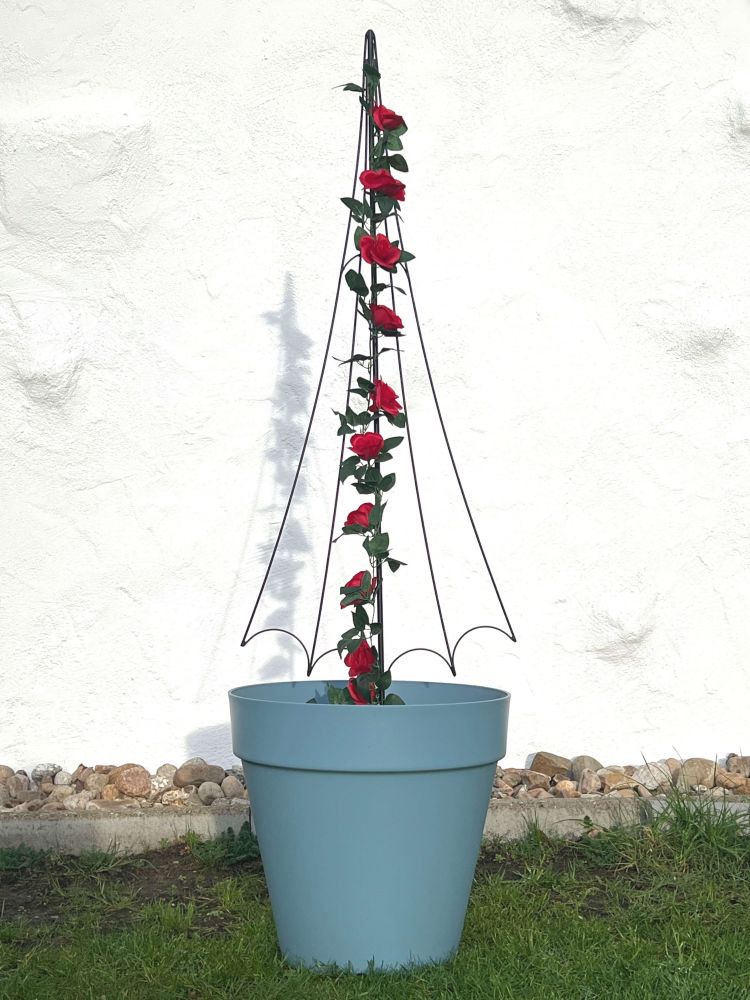 DanDiBo Rankhilfe Garten Metall Schwarz Regenschirm Rankgitter Blumen Kletterpflanzen Rosen Bodenstecker Kletterhilfe Blumenhalter Ranksäule