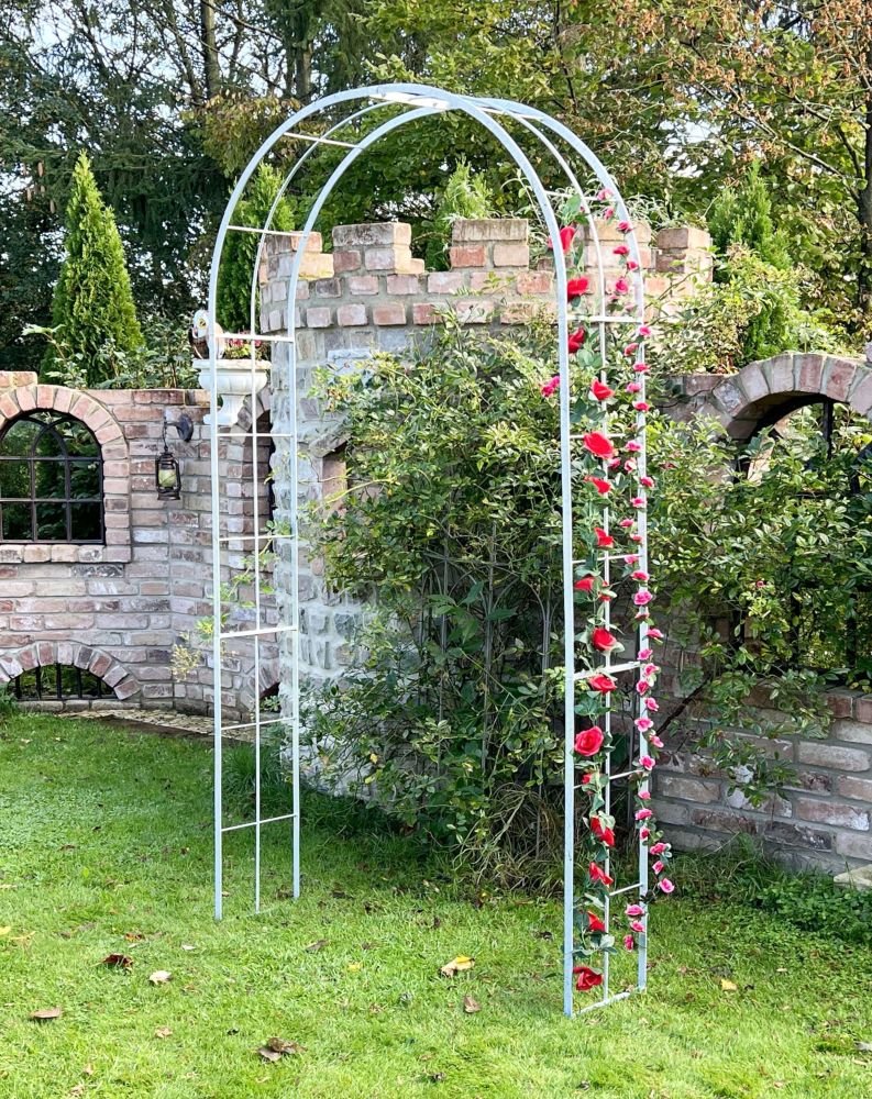 DanDiBo Rose arch Galvanised Solid 120 cm Archway 96523 Weatherproof Round arch Solid iron climbing aid Garden arch Hot-dip galvanised