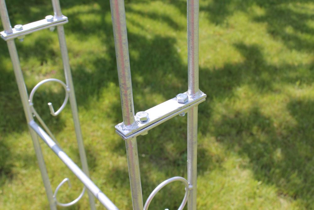 DanDiBo Galvanised rose arch Width 140 cm Round arch Hot-dip galvanised Weatherproof Solid solid iron climbing support