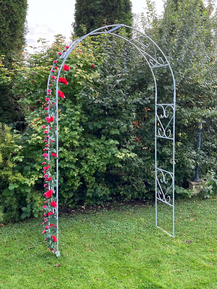 DanDiBo Rose arch Galvanised Solid 120 cm Archway 96521 Weatherproof Round arch Solid iron climbing aid Garden arch Hot-dip galvanised