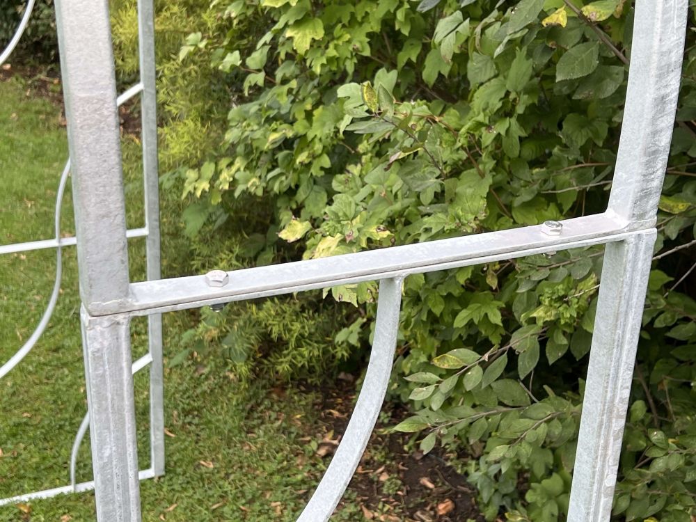 DanDiBo Rosenbogen Metall Verzinkt Massiv 150 cm Torbogen 96516 Wetterfest Rundbogen Volleisen Rankhilfe Gartenbogen Feuerverzinkt