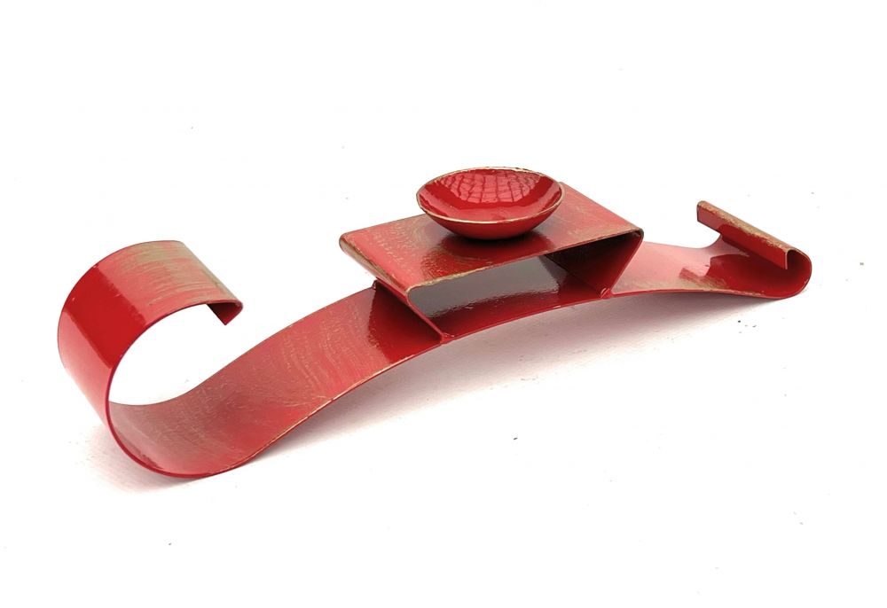 DanDiBo Schlitten Rot Metall Stehend Weihnachtsdeko Deko Weihnachten Kerzenhalter Teelichthalter Winter Modern