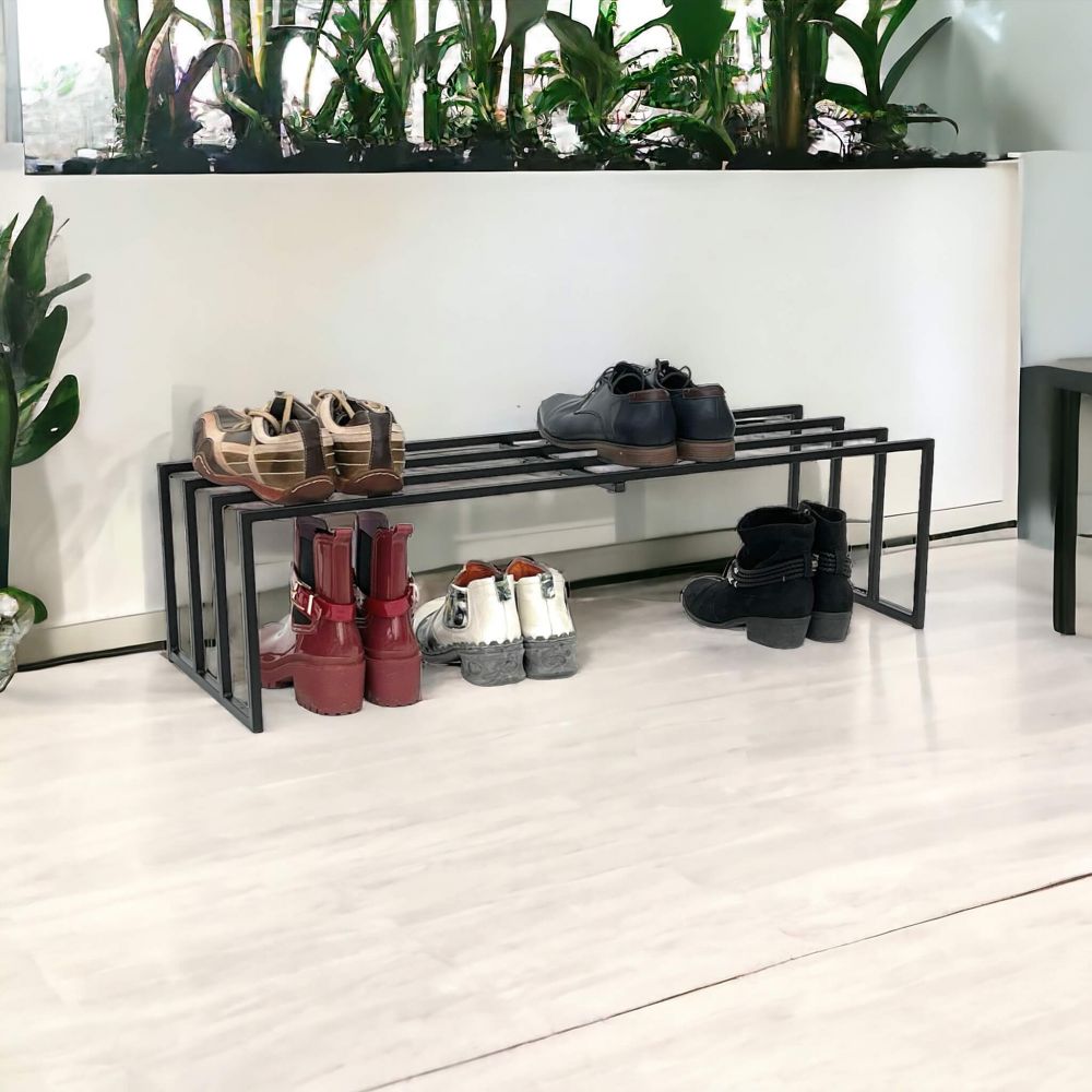 DanDiBo Shoe rack Metal Black 1 level 96551 Shoe rack Shoe stand Modern Sturdy Solid Shoe cabinet Shelf