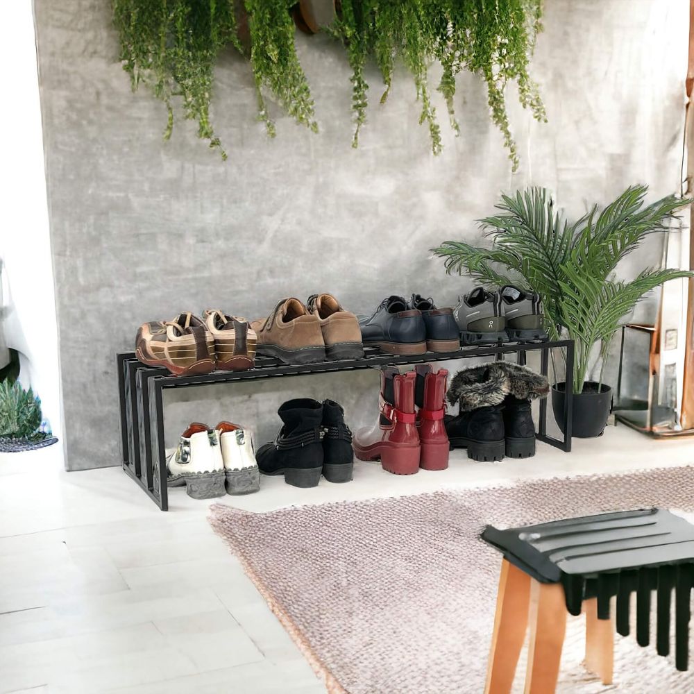 DanDiBo Shoe rack Metal Black 1 level 96551 Shoe rack Shoe stand Modern Sturdy Solid Shoe cabinet Shelf