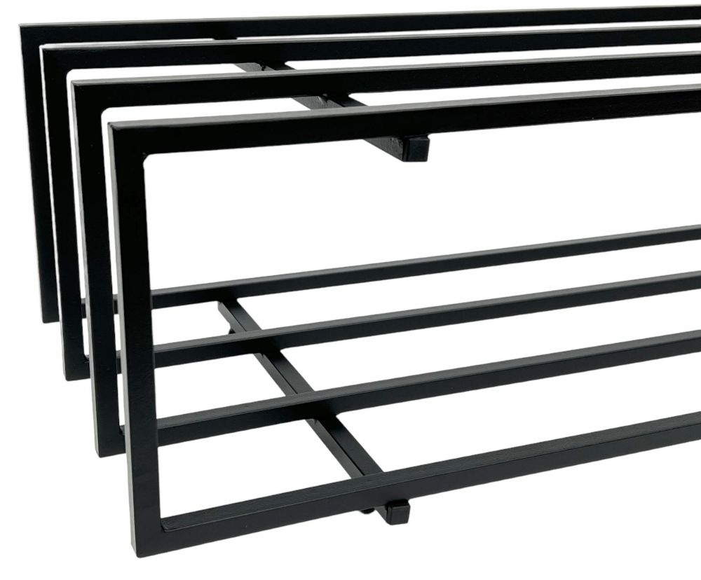 DanDiBo Schuhregal Metall Schwarz 2 Ebenen 96549 Schuhablage Schuhständer Modern Stabil Massiv Schuhschrank Ablage