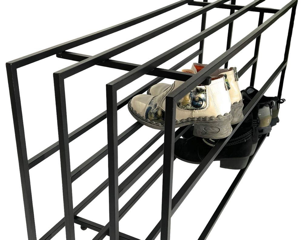 DanDiBo Schuhregal Metall Schwarz 3 Ebenen 96552 Schuhablage Schuhständer Modern Stabil Massiv Schuhschrank Ablage