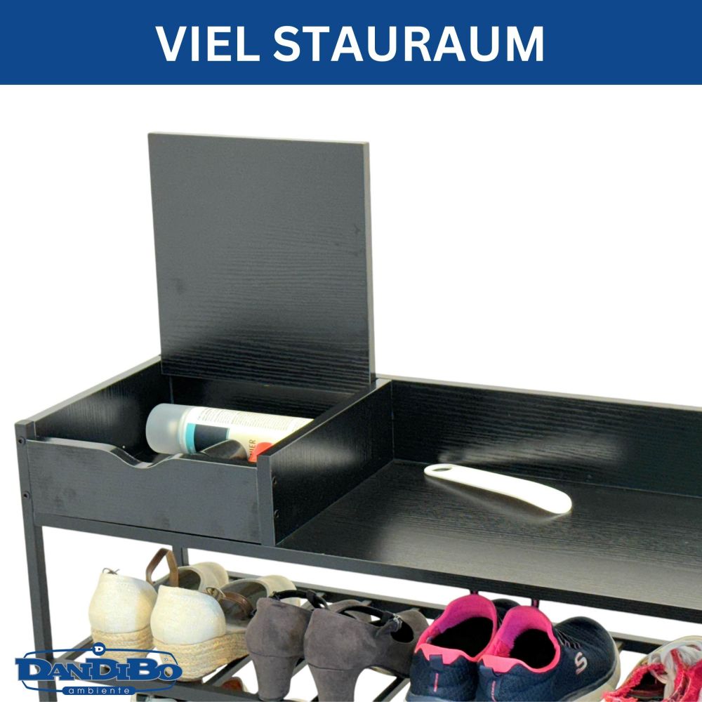 DanDiBo Shoe Rack Space-Saving Metal Black Modern 6 Tiers 100 cm with Shelf Shoe Stand with Storage Shoe Organizer Shoe Storage Shelf Design